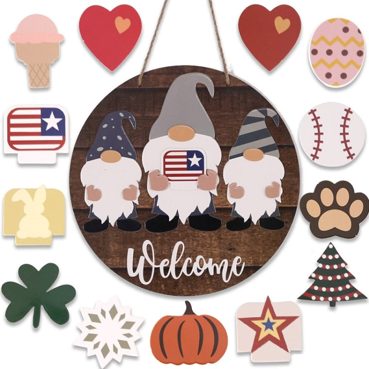 Easter Hanging Door Decoration Indoor Wooden Egg Hanging Sign, Style: