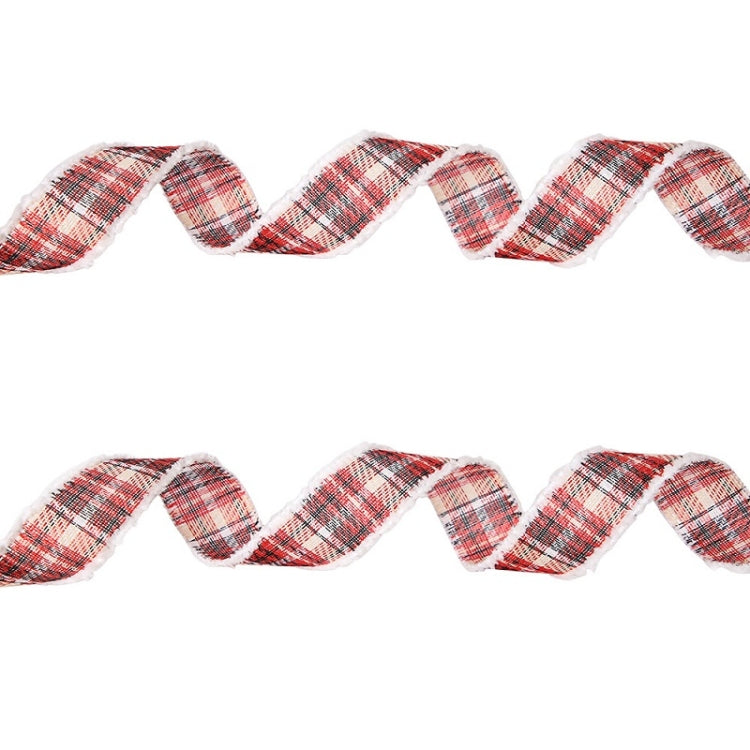Christmas Imitation Hemp Ribbon Decoration With Wire, Length:, 4M Light-colored Plaid Burrs, 10M Light-colored Plaid Burrs