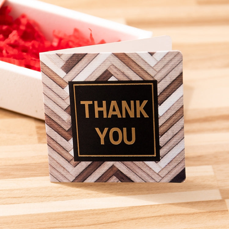 10 PCS Square Bronzing Color Print Thanks Greeting Cards
