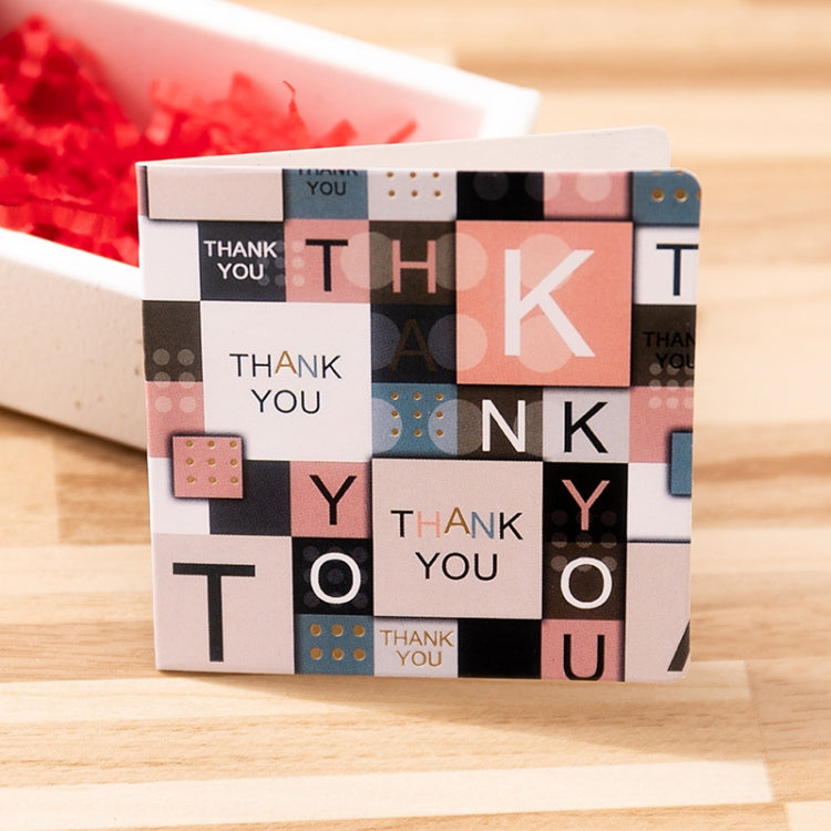 10 PCS Square Bronzing Color Print Thanks Greeting Cards