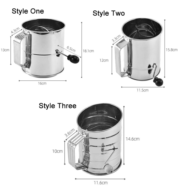 Hand-crank Oblique Flour Sieve Kitchen Baking Tools