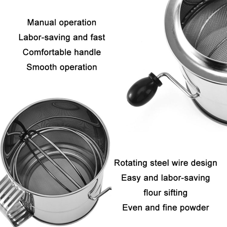 Hand-crank Oblique Flour Sieve Kitchen Baking Tools