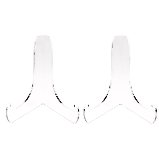 2 PCS Acrylic Transparent Display Shelf Bookshelf Plate Holders