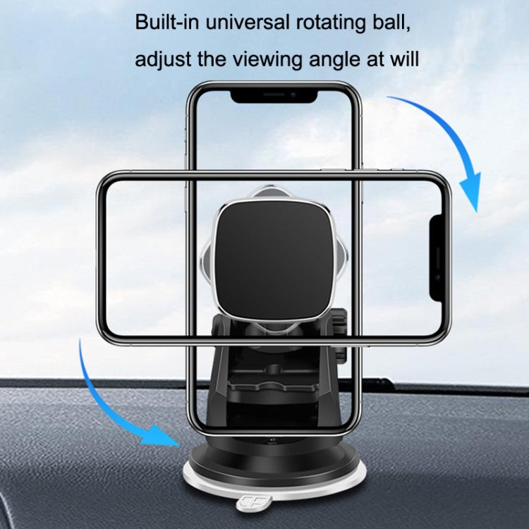 Magnetic Telescopic Car Phone Holder with Suction Cup and 360-Degree Rotation