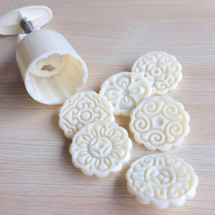 2 PCS Moon Festival Round Hand-Pressed Pastry Mold Baking Tools, Model: