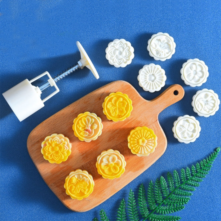 2 PCS Moon Festival Round Hand-Pressed Pastry Mold Baking Tools, Model: