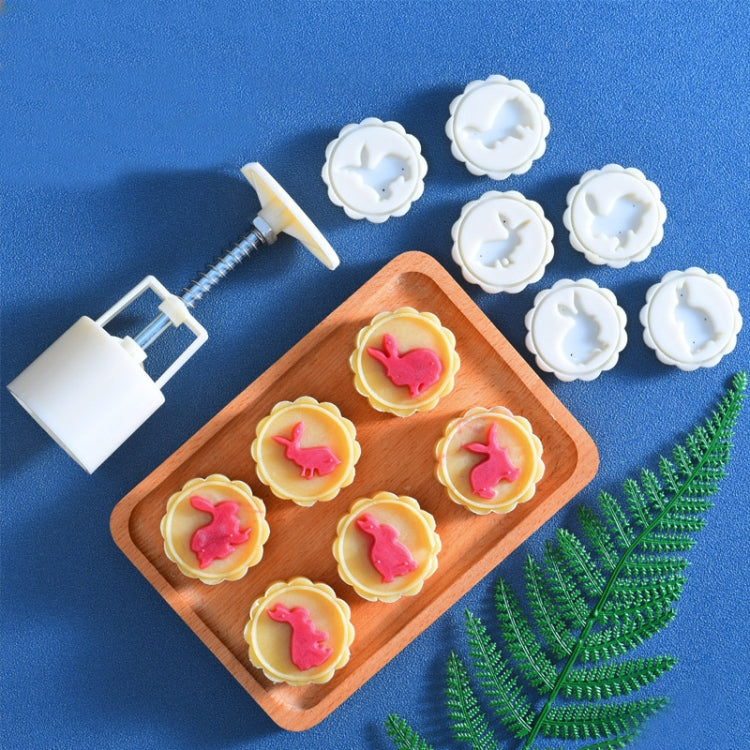 2 PCS Moon Festival Round Hand-Pressed Pastry Mold Baking Tools, Model: