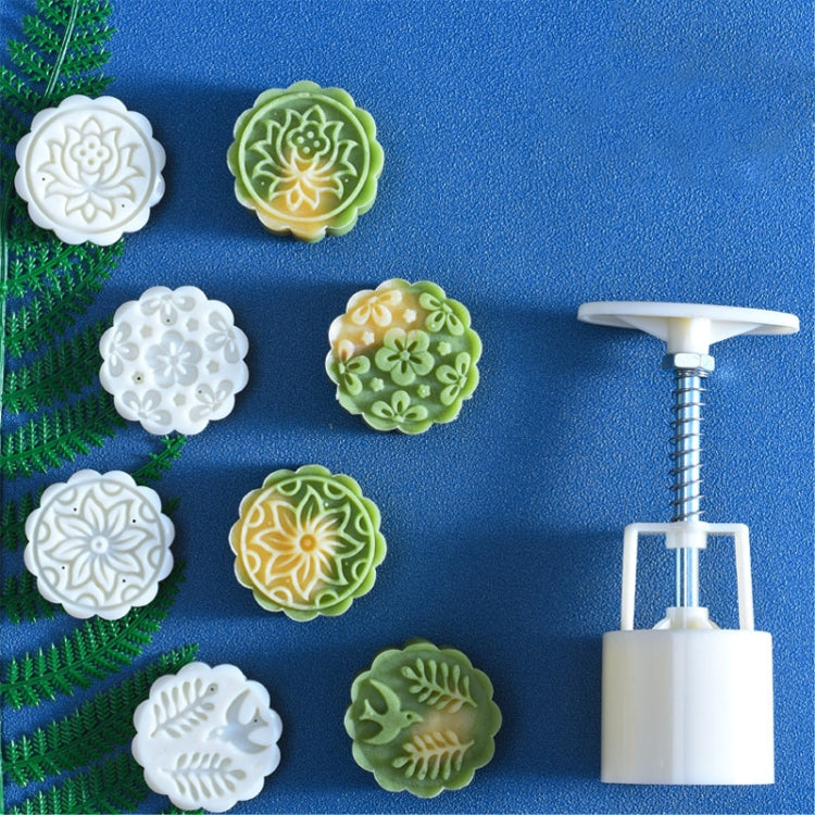 2 PCS Moon Festival Round Hand-Pressed Pastry Mold Baking Tools, Model: