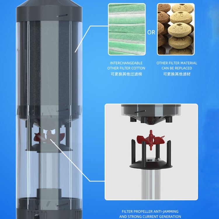 ZHIYANG Fish Tank Toilet Filter Bucket Fish Manure Collection Filter Pump