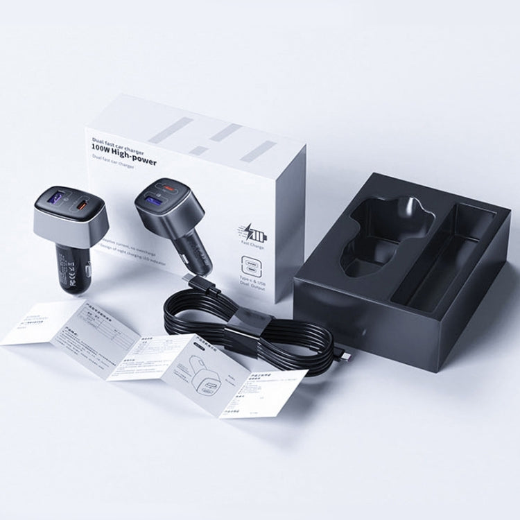 High-power Car Charger 2 In 1 Cigarette Lighter