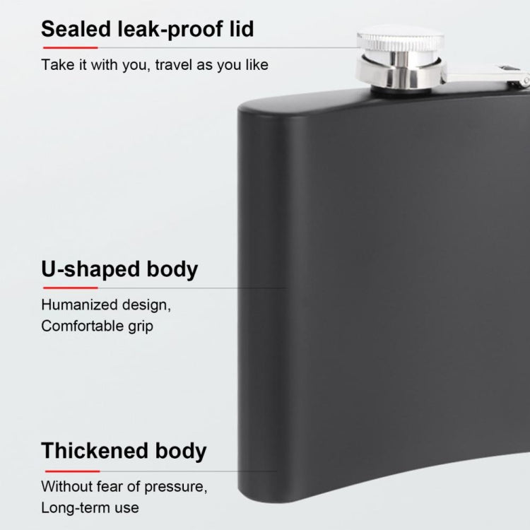 304 Stainless Steel Matte Black Paint Flagon Whiskey Vodka Wine Pot Hip Flask