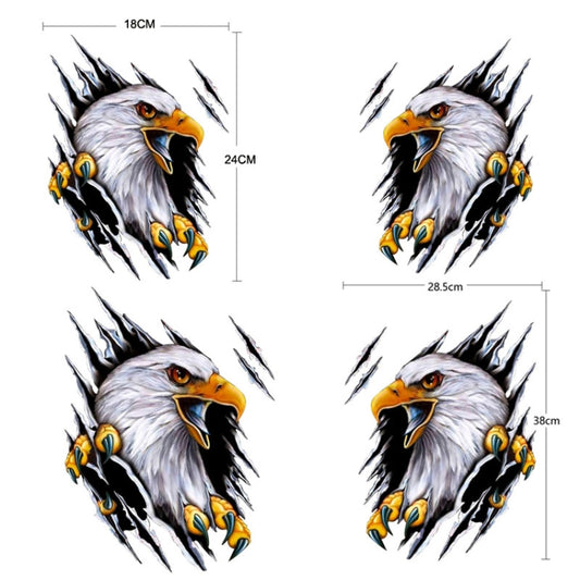 5PCS Tear Eagle 3D Car Sticker Scratch Covering Body Pull Flower Sticker, Style:, Right (18x 24cm), Left (18x 24cm), Right (28.5x38cm), Left (28.5x38cm)