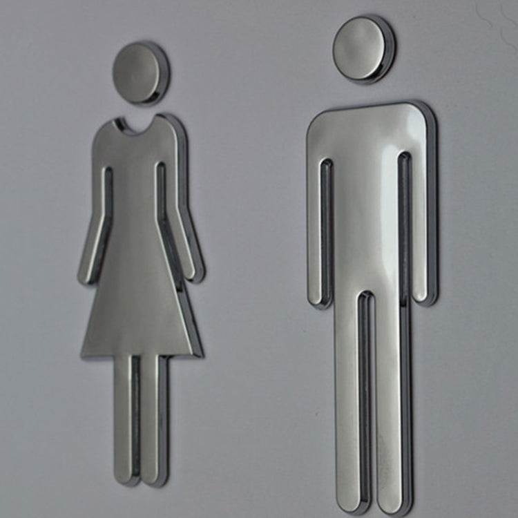 20cm 3D Man & Woman Toilet Sign Decals - 2 PCS WC Door Stickers