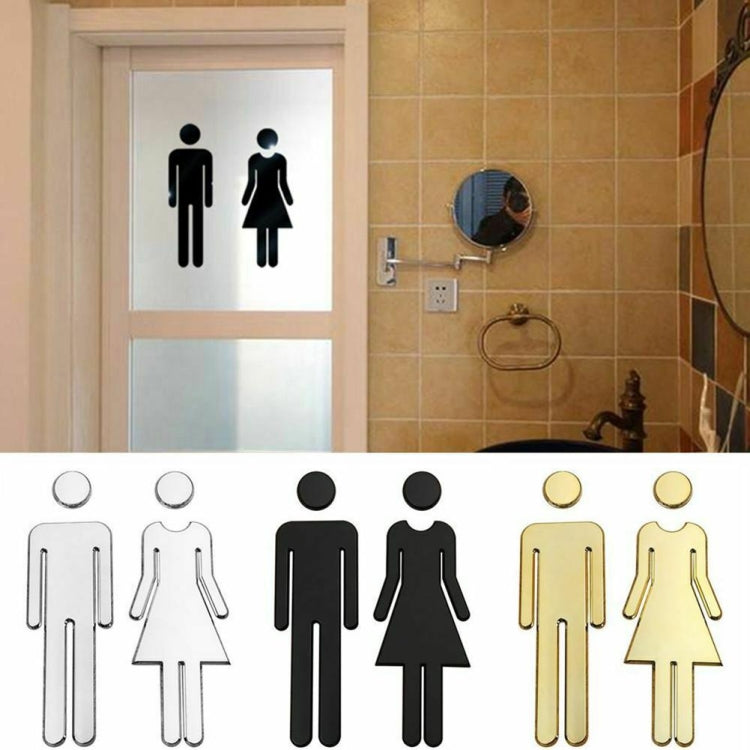20cm 3D Man & Woman Toilet Sign Decals - 2 PCS WC Door Stickers