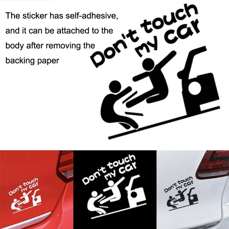10PCS Reflective Funny Text Do Not Touch My Car Car Sticker
