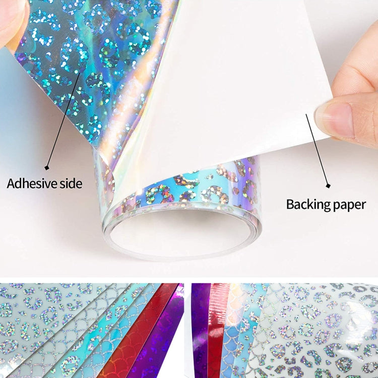 Gradient Self Adhesive Vinyl DIY Graphics for Home Window Decal Decor, White Leopard Print 30.5cm x 50cm, White Leopard Print 30.5cm x 100cm, Blue Leopard Print 30.5cm x 50cm, Blue Leopard Print 30.5cm x 100cm, Colored  Leopard Print 30.5cm x 50cm