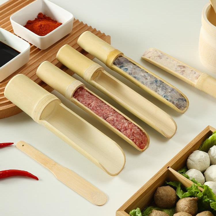 Shrimp Slip Spoon Bamboo Tube Hot Pot Restaurant Plate, Size: