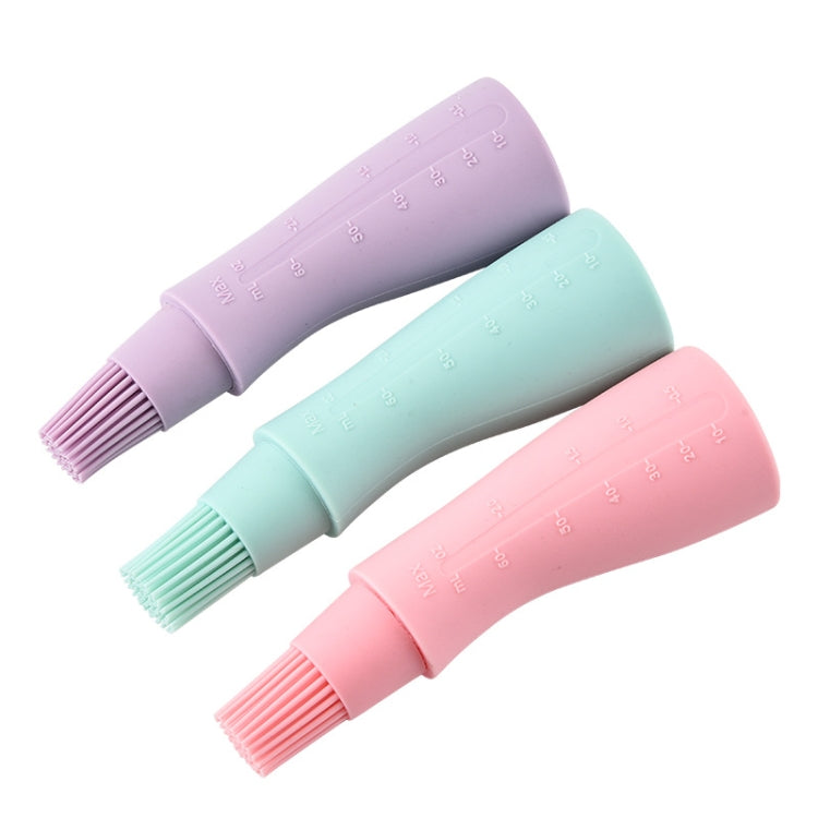 4 PCS Silicone Crooked Barbecue Oil Bottle Brush With Scale