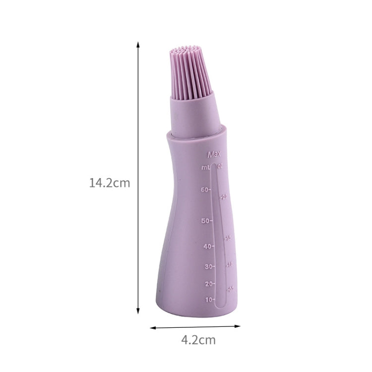 4 PCS Silicone Crooked Barbecue Oil Bottle Brush With Scale