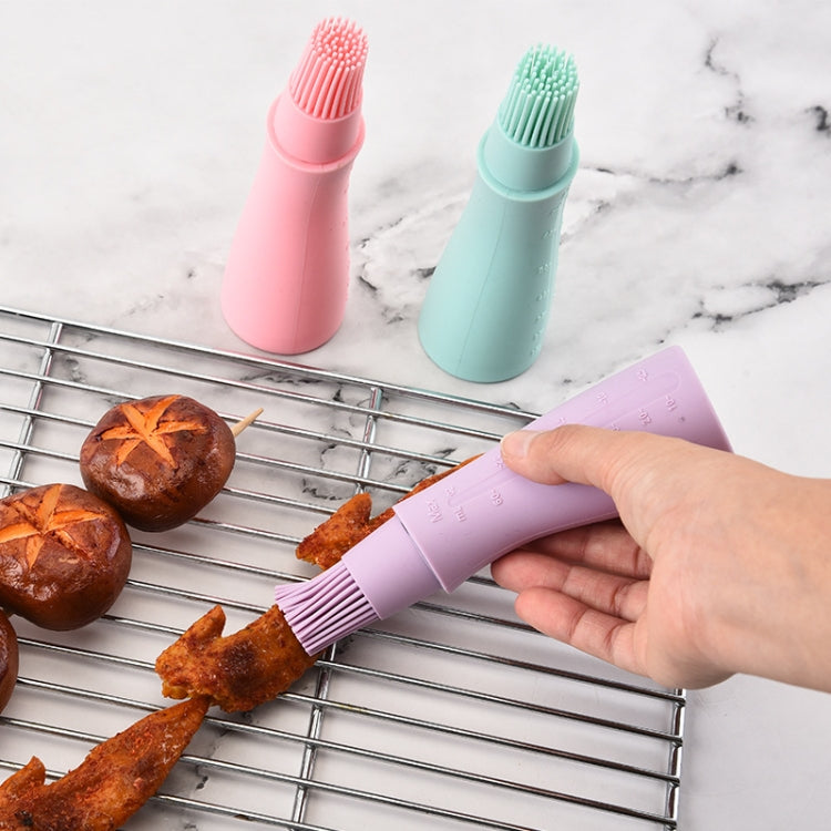 4 PCS Silicone Crooked Barbecue Oil Bottle Brush With Scale
