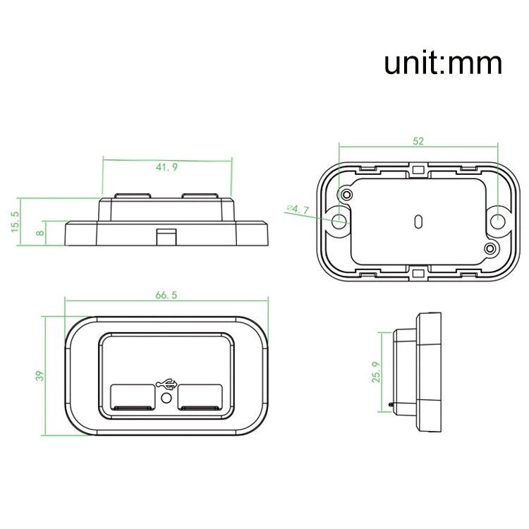3.1A Punch-Free Automatic Spring Cover RV Bus Modified Car Charger Dual USB Car Charger, 3.1A