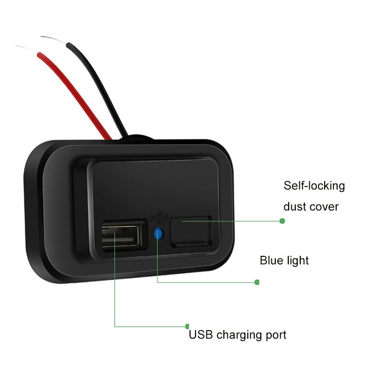 3.1A Punch-Free Automatic Spring Cover RV Bus Modified Car Charger Dual USB Car Charger, 3.1A