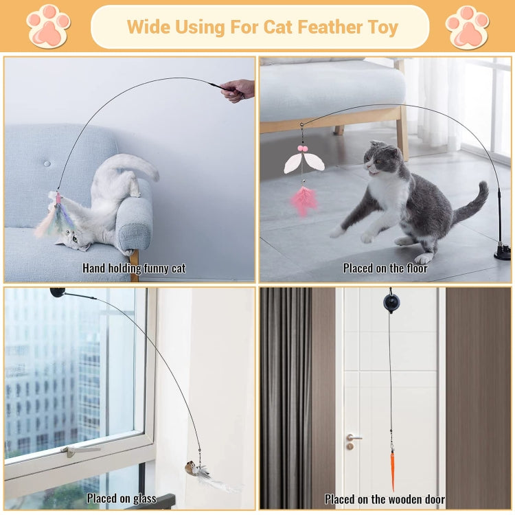 Epoxy Sucker Long Rod Funny Cat Stick Cat Toy