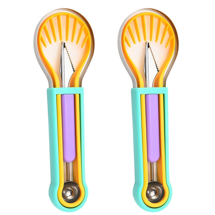 2 PCS 3 In 1 Fruit Digger Fruit Platter Carving Knife