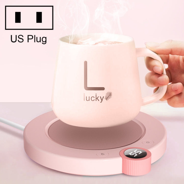 220V Home Thermostatic Coaster Timing Digital Display Warm Coaster, US Plug
