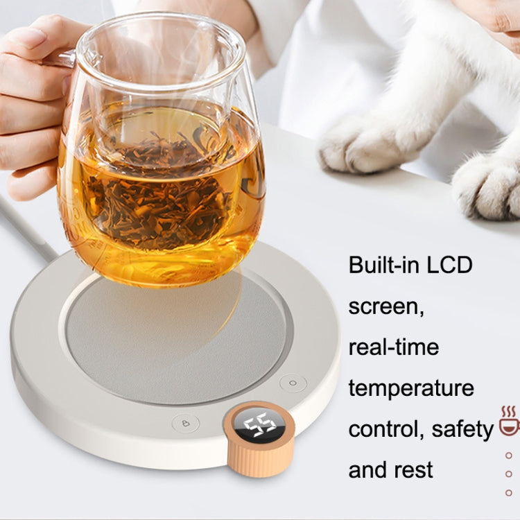 220V Home Thermostatic Coaster Timing Digital Display Warm Coaster, US Plug