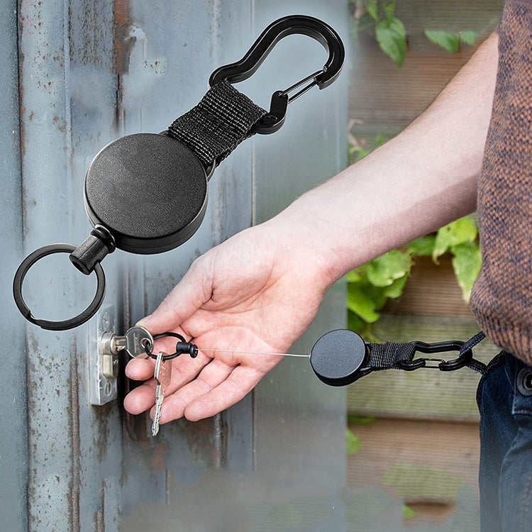Gourd-Shaped Retractable Keyring with High Elastic Steel Wire - Durable and Stylish