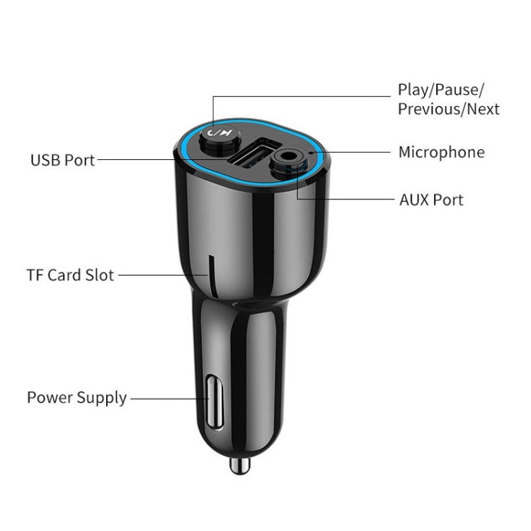 G33 Car Bluetooth Hands-free Audio Receiver 2.5A USB Car Charger, G33