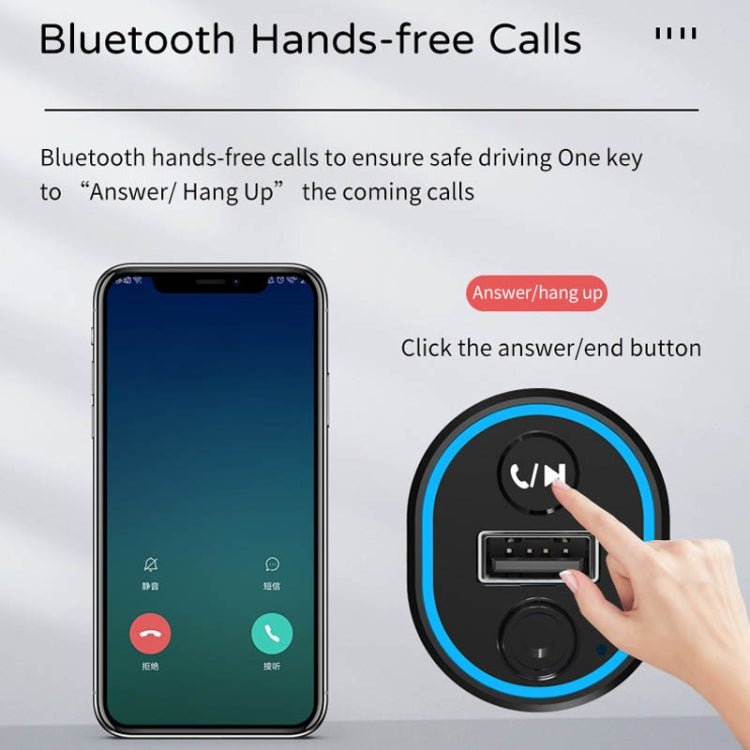 G33 Car Bluetooth Hands-free Audio Receiver 2.5A USB Car Charger, G33