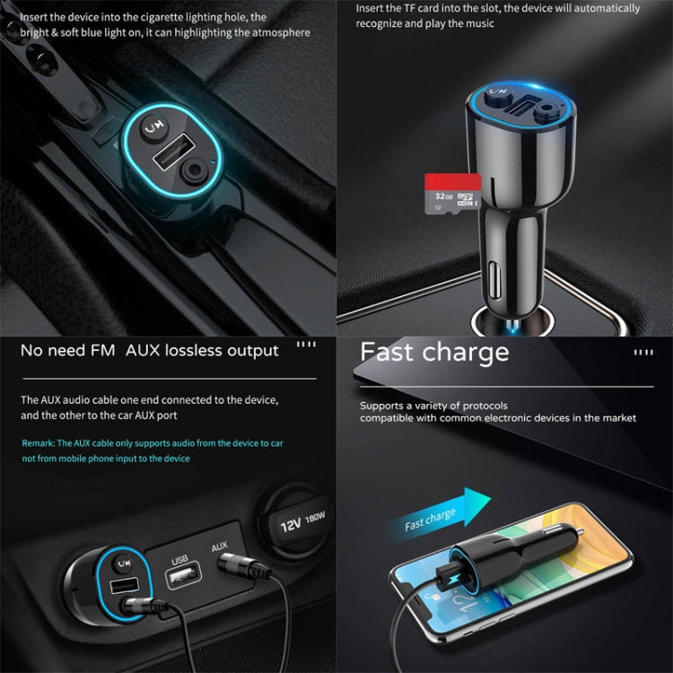 G33 Car Bluetooth Hands-free Audio Receiver 2.5A USB Car Charger, G33