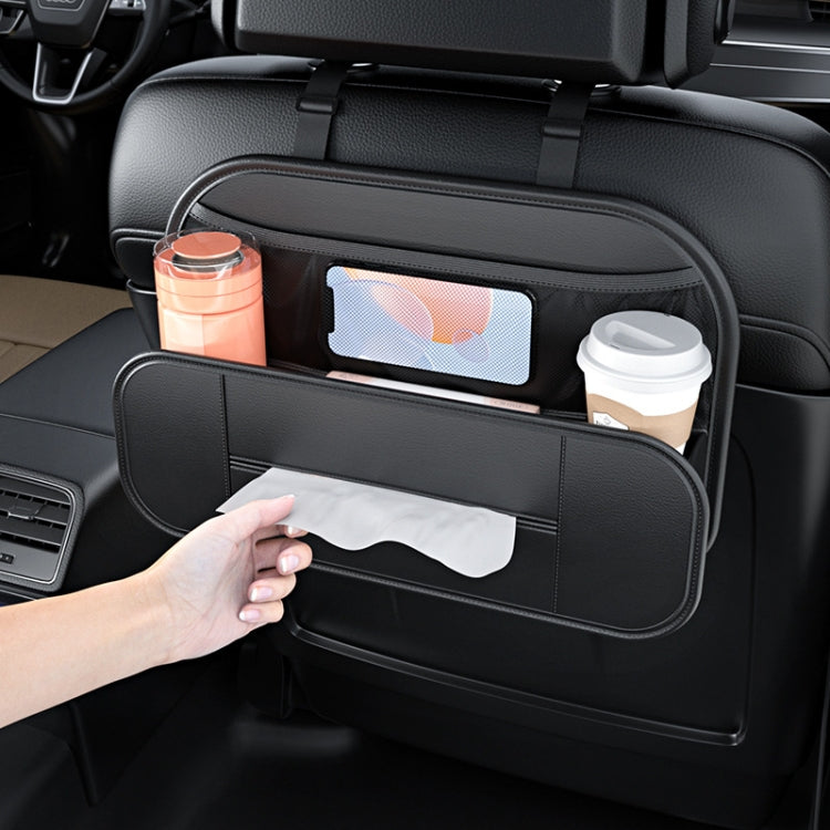 Chic Leather Car Seat Organiser with Versatile Storage Solutions