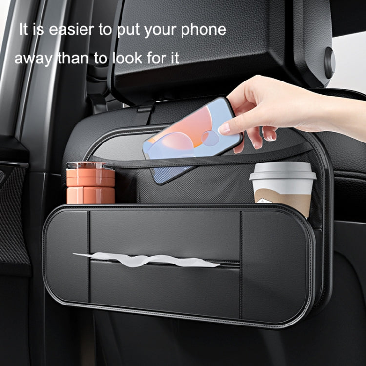Chic Leather Car Seat Organiser with Versatile Storage Solutions