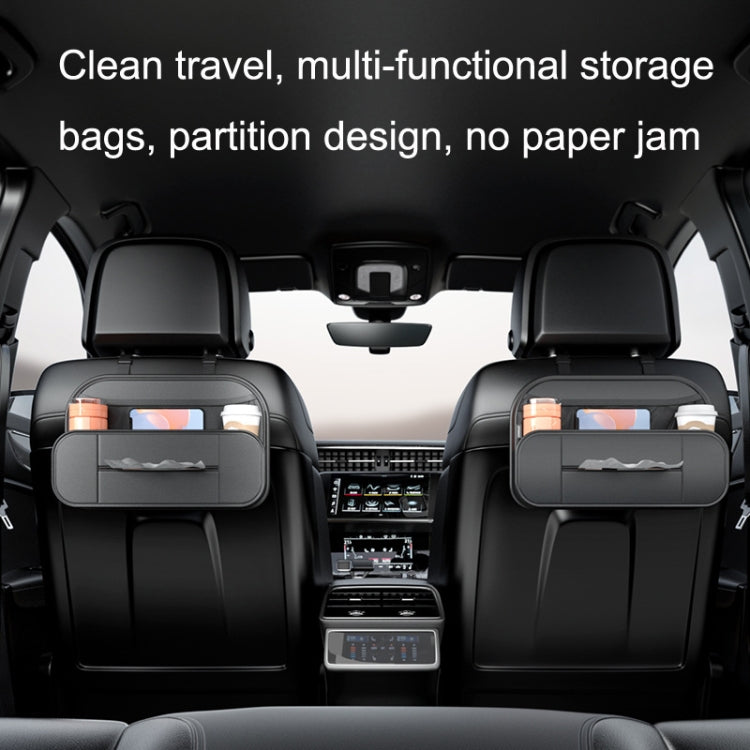 Chic Leather Car Seat Organiser with Versatile Storage Solutions