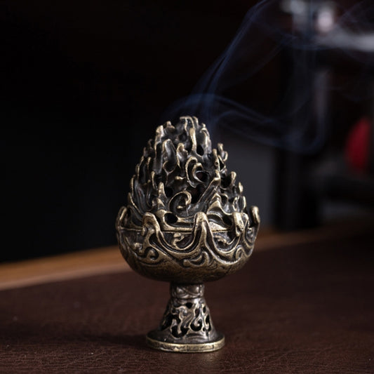 Antique Mountain-Design Copper Alloy Indoor Incense Burner
