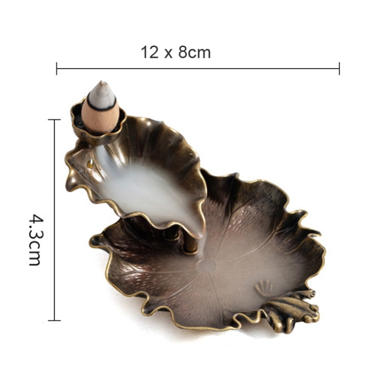 Alloy Lotus Leaf Inverted Incense Burner Antique Indoor Incense Burner