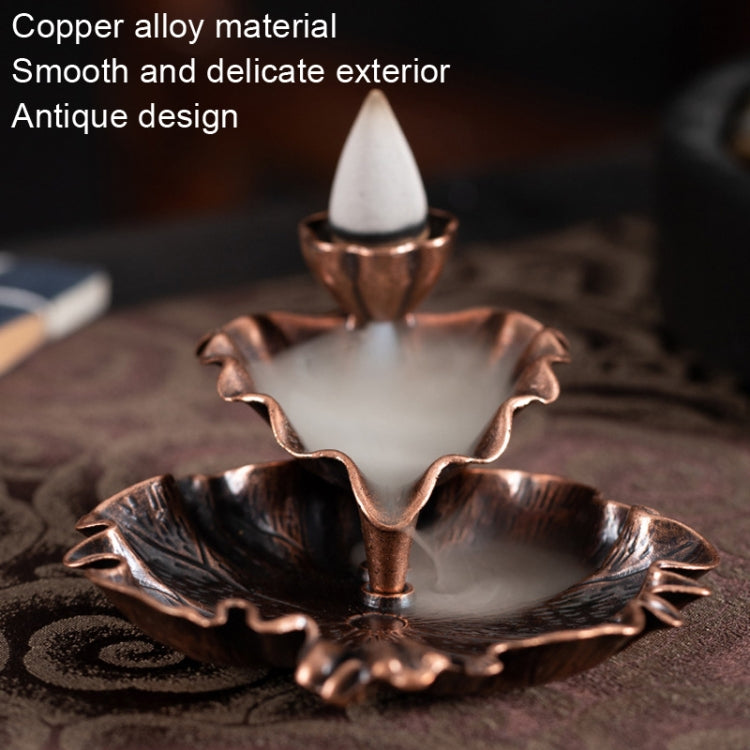 Alloy Lotus Leaf Inverted Incense Burner Antique Indoor Incense Burner