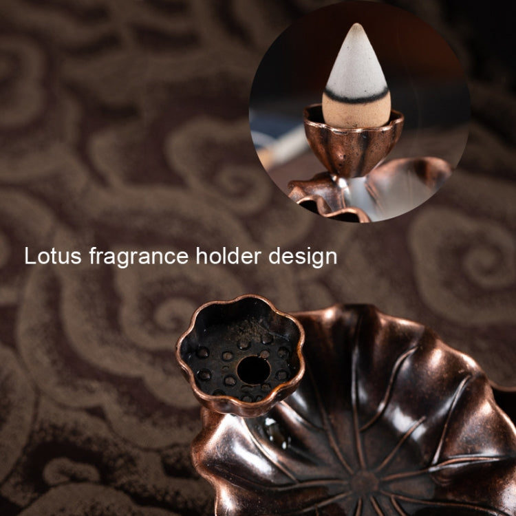 Alloy Lotus Leaf Inverted Incense Burner Antique Indoor Incense Burner