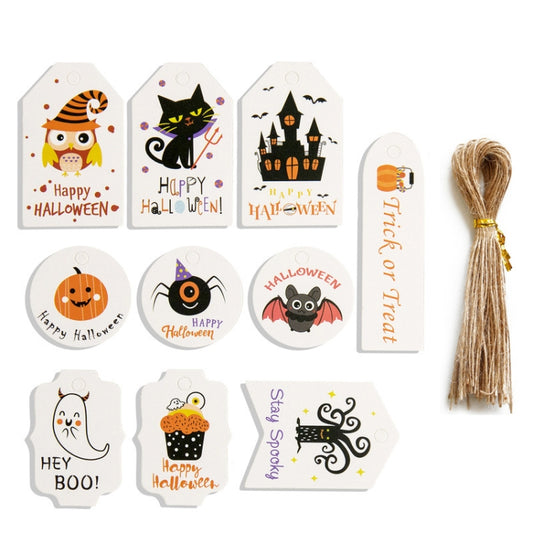 2 Sets Halloween Hangtag Gift Bag Candy Box Decorative Hangtag,Spec: