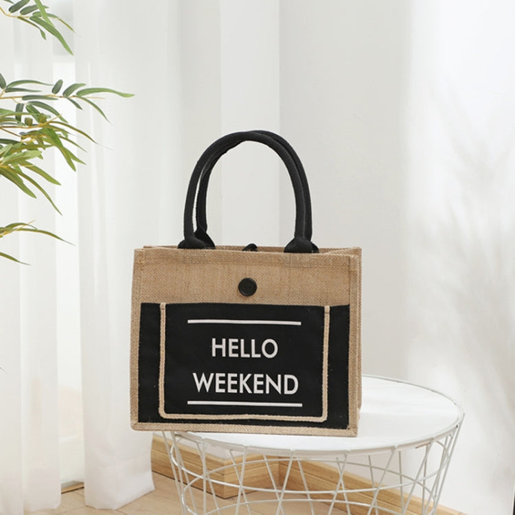 Portable Shopping Bag Waterproof Linen Lunch Bag