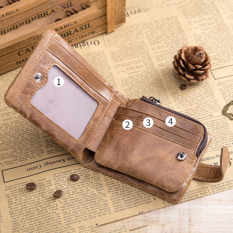 BUFF CAPTAIN 01 Multifunctional Detachable Vintage Leather Buckle Horizontal Wallet