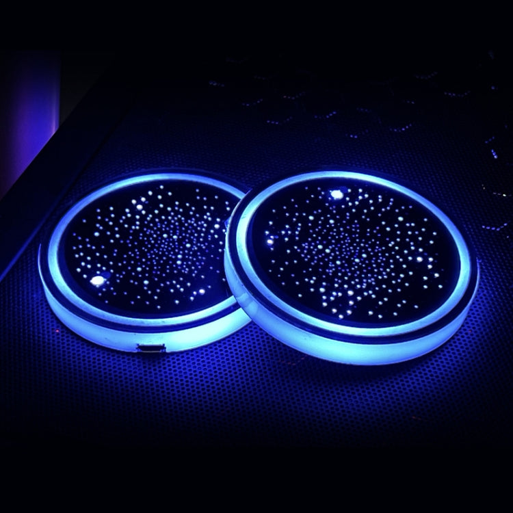 Colorful LED Luminous Coaster for Car Cup Holders - Smart Vibration and Light Sensor Atmosphere Lamp