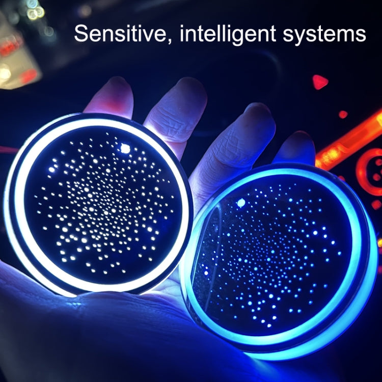 Colorful LED Luminous Coaster for Car Cup Holders - Smart Vibration and Light Sensor Atmosphere Lamp