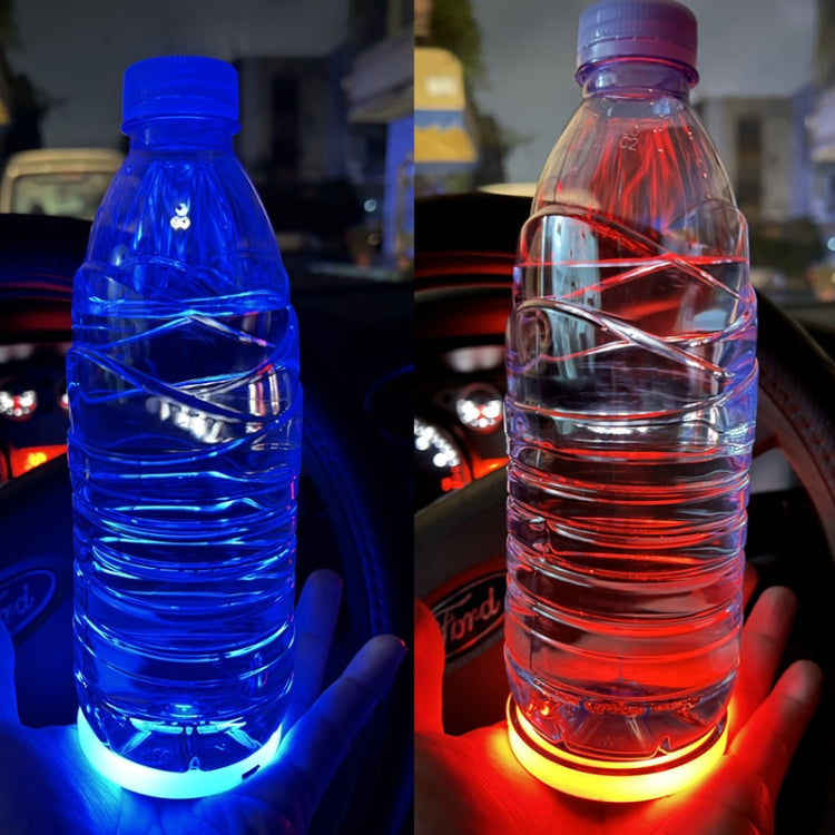Colorful LED Luminous Coaster for Car Cup Holders - Smart Vibration and Light Sensor Atmosphere Lamp