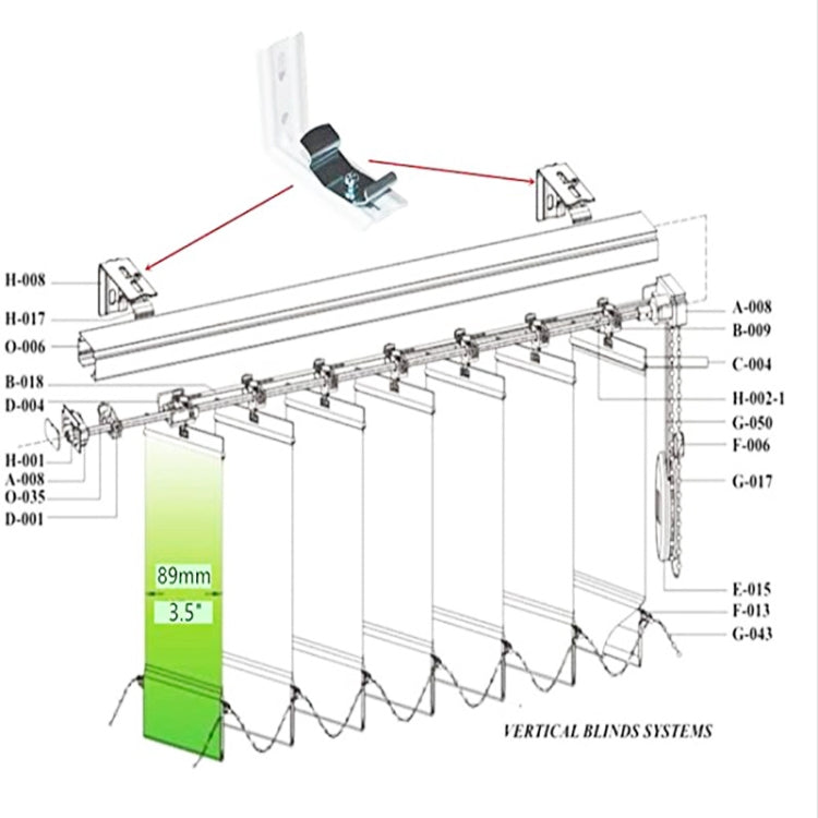 3 Inch Vertical Curtain Mounting Code Venetian Blinds Bracket