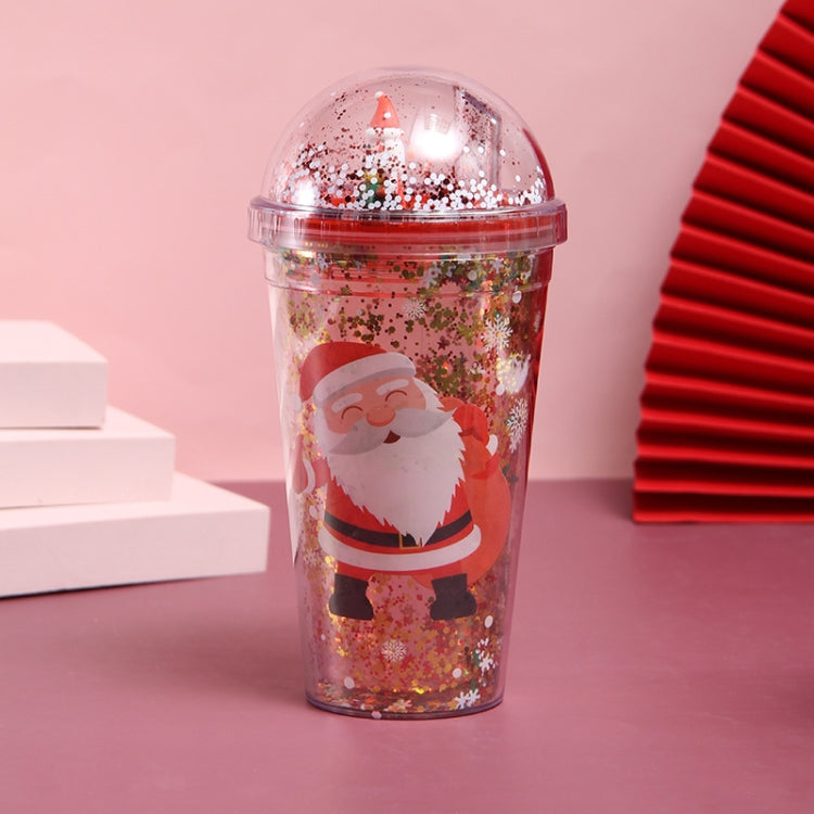 500ml Micro Landscape Plastic Cup Christmas Gift Double Cup