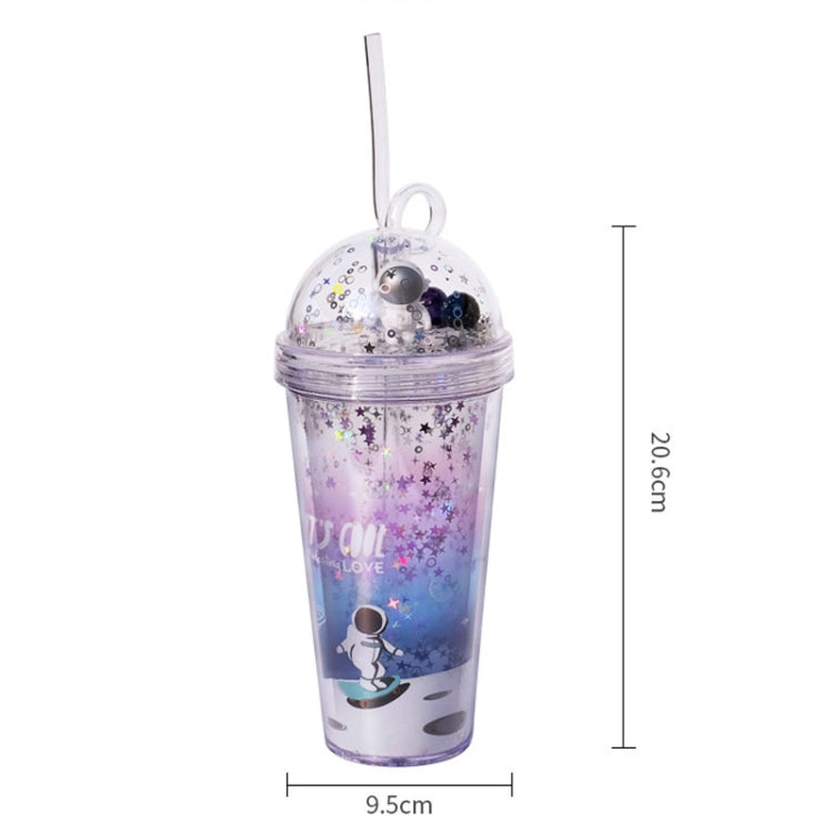 Space Straw Cup Plastic Double Layer Water Cup